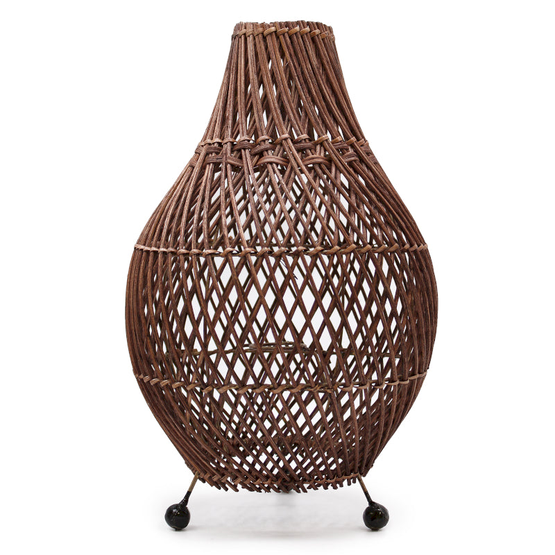 Rattan bordlampe - Dark Brown