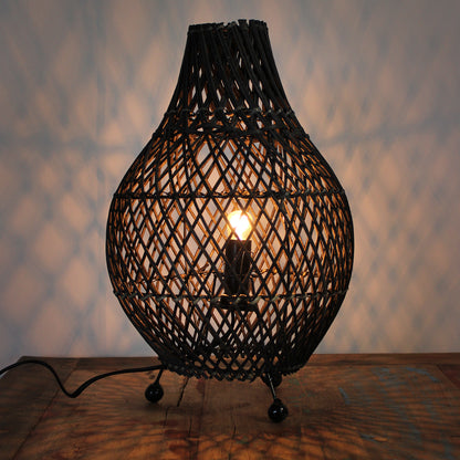 Rattan bordlampe - Natural