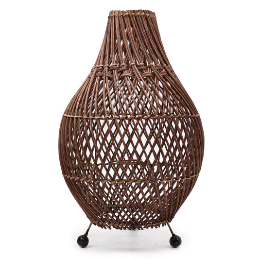 Rattan bordlampe - Dark Brown