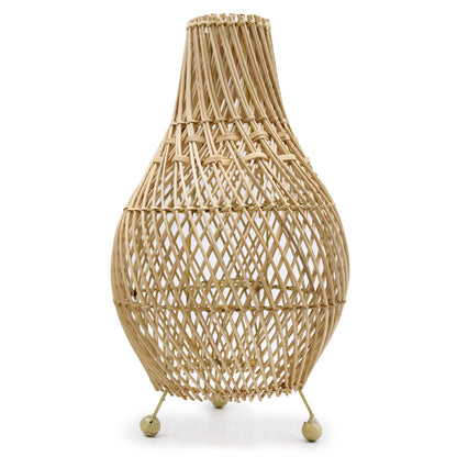Rattan bordlampe - Natural