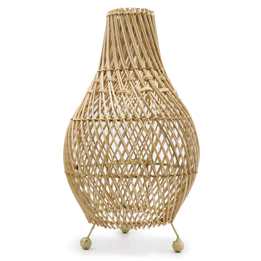 Rattan bordlampe - Natural