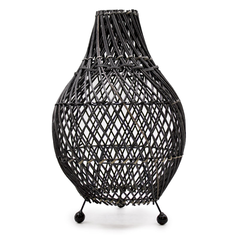 Rattan bordlampe - Black