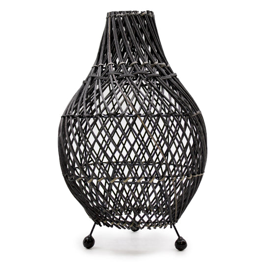 Rattan bordlampe - Black